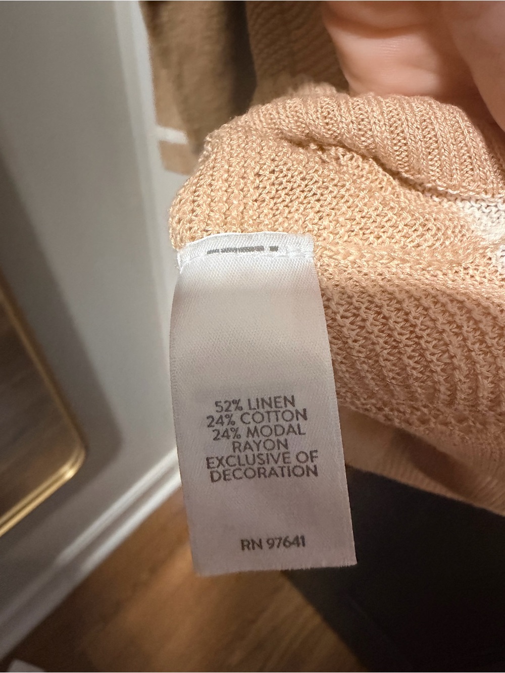 J. Jill Lightweight Linen Blend Crewneck Sweater - Beige - Picture 3 of 4